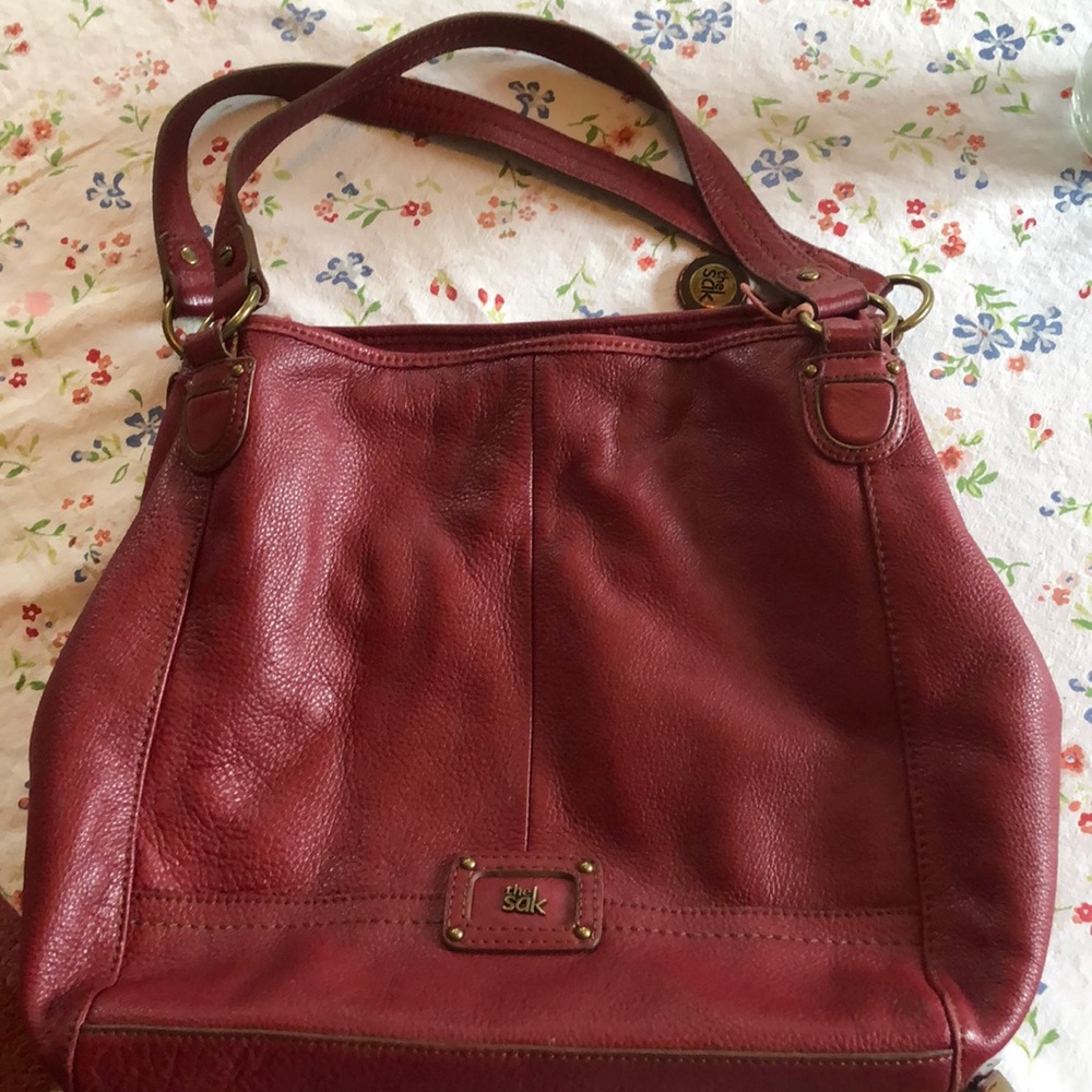 The Sak deep red leather bag